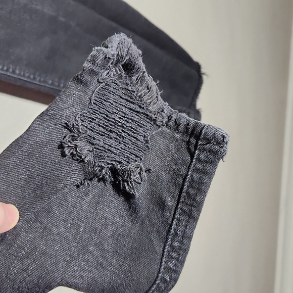 Pacsun Jeans Mens Size 32 Denim Distressed Distroyed Holes Ripped Black Skinny - Picture 3 of 16